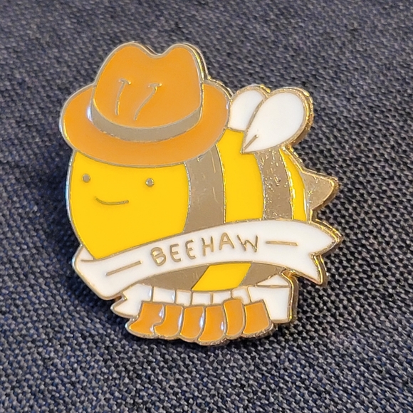 BEEHAW Cowboy Bee Enamel Pin 🤠 🐝 - Picture 2 of 8